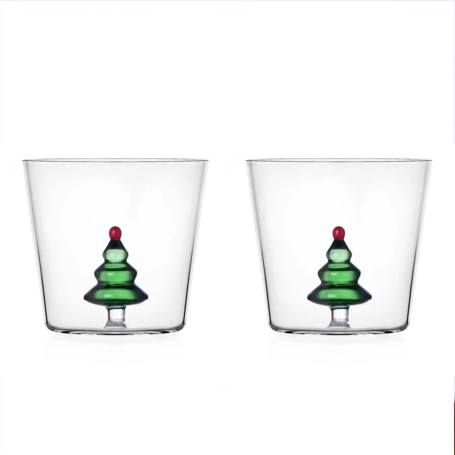 Ichendorf Milano Set 2 Bicchieri Albero in Vetro Borosilicato Verde