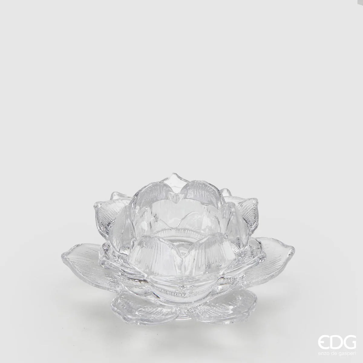 EDG Enzo De Gasperi Portacandela Lotus H4 D10 Naturale Trasparente