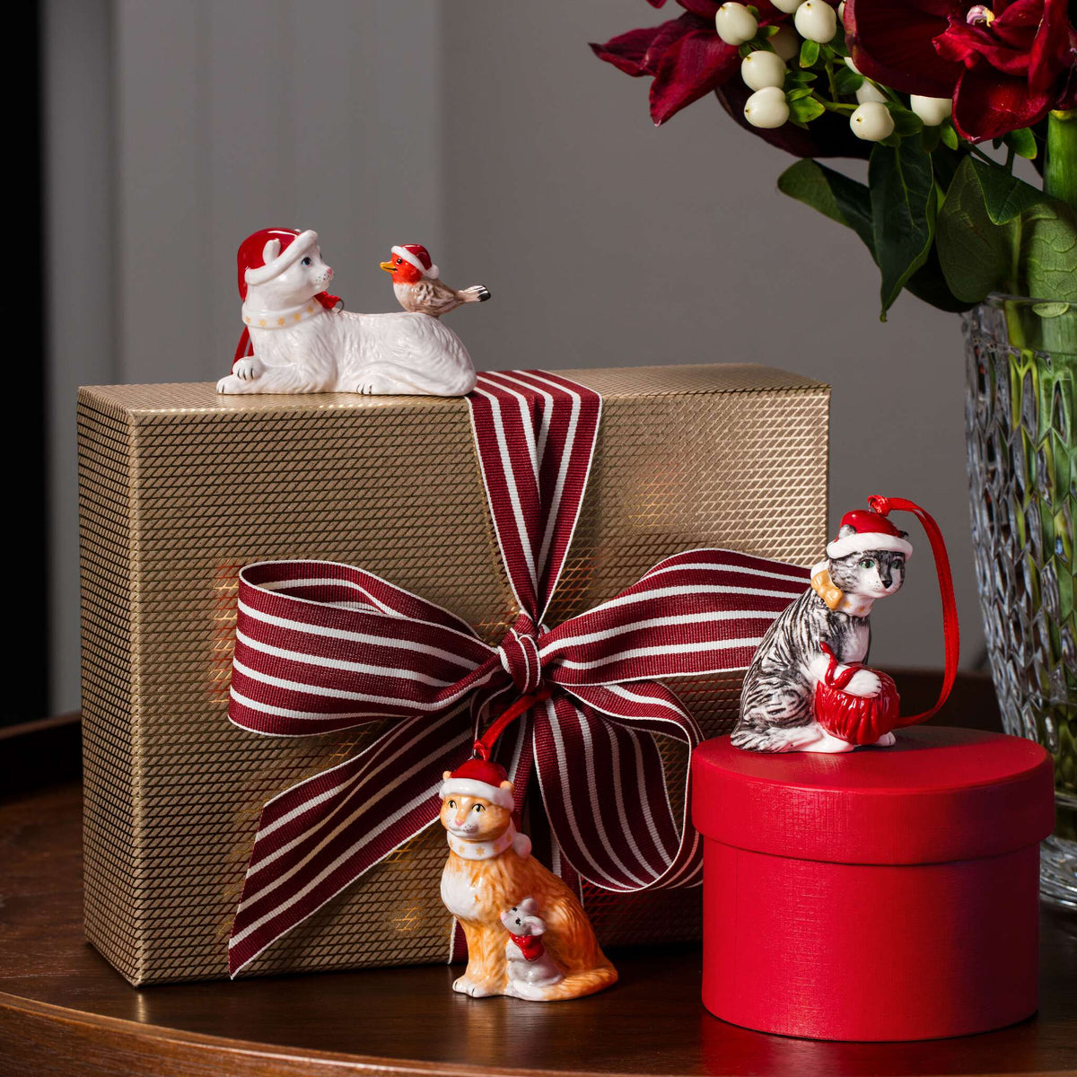 Villeroy & Boch Nostalgic Ornaments Addobbi natalizi gatti 3pz, porcellana