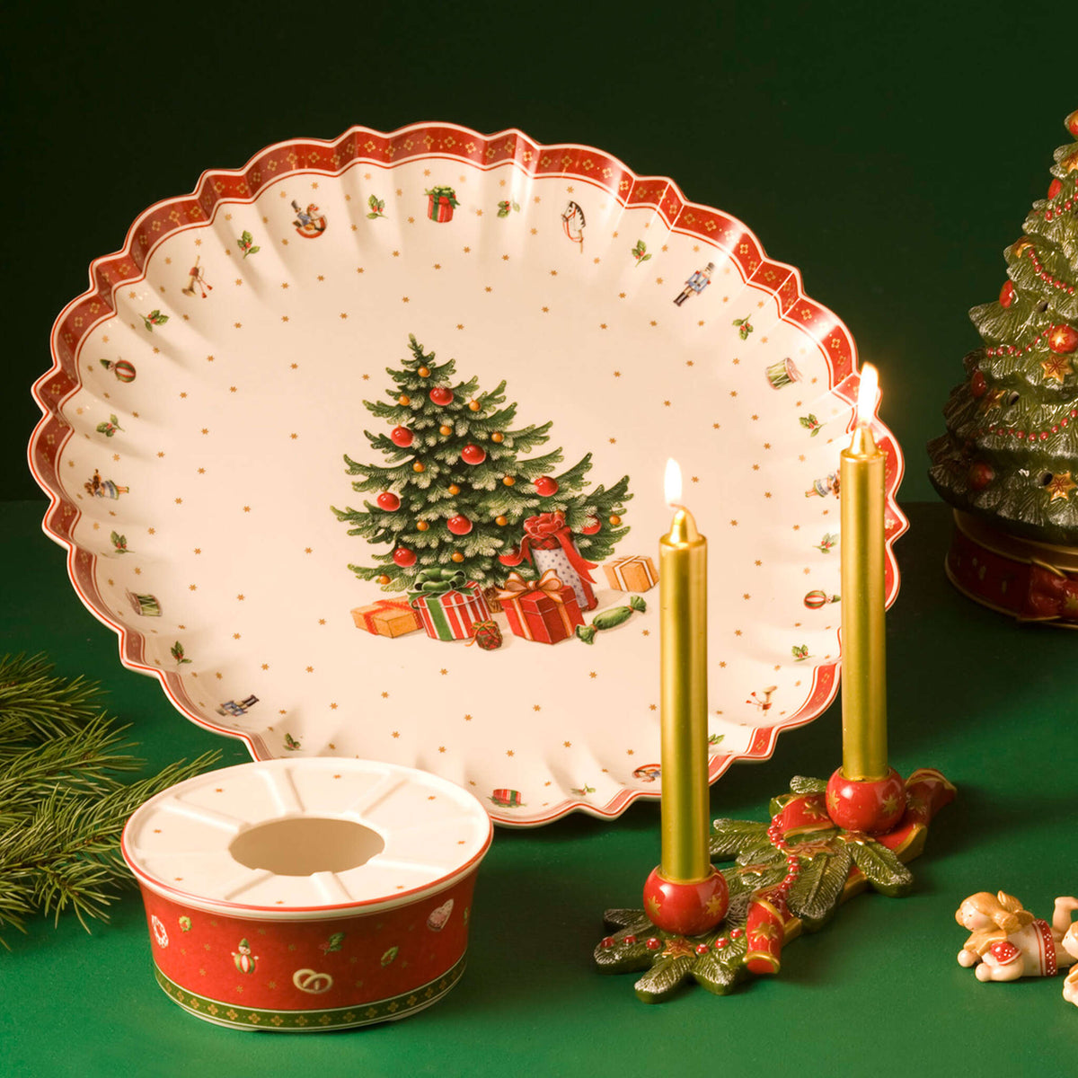 Villeroy & Boch Toy's Delight Piatto-Coppa da portata rosso, Ø45,7 cm, Premium Porcelain