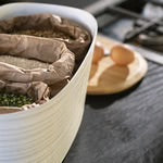 Guzzini Contenitore Tierrà con Coperchio in Bamboo 10lt Bianco Latte
