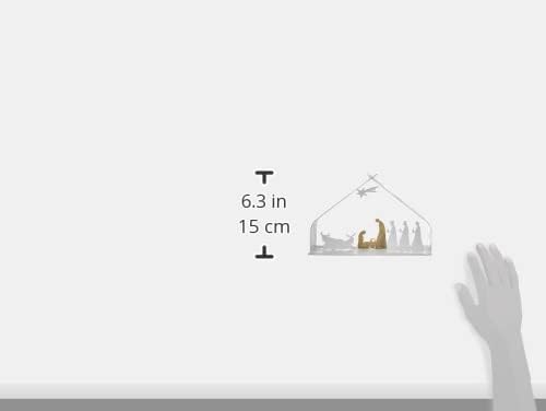 Alessi Bark Crib BM09 W -Natività- Presepe di Design in Resina e Acciaio Inossidabile con Particolari Dorati, Bianco