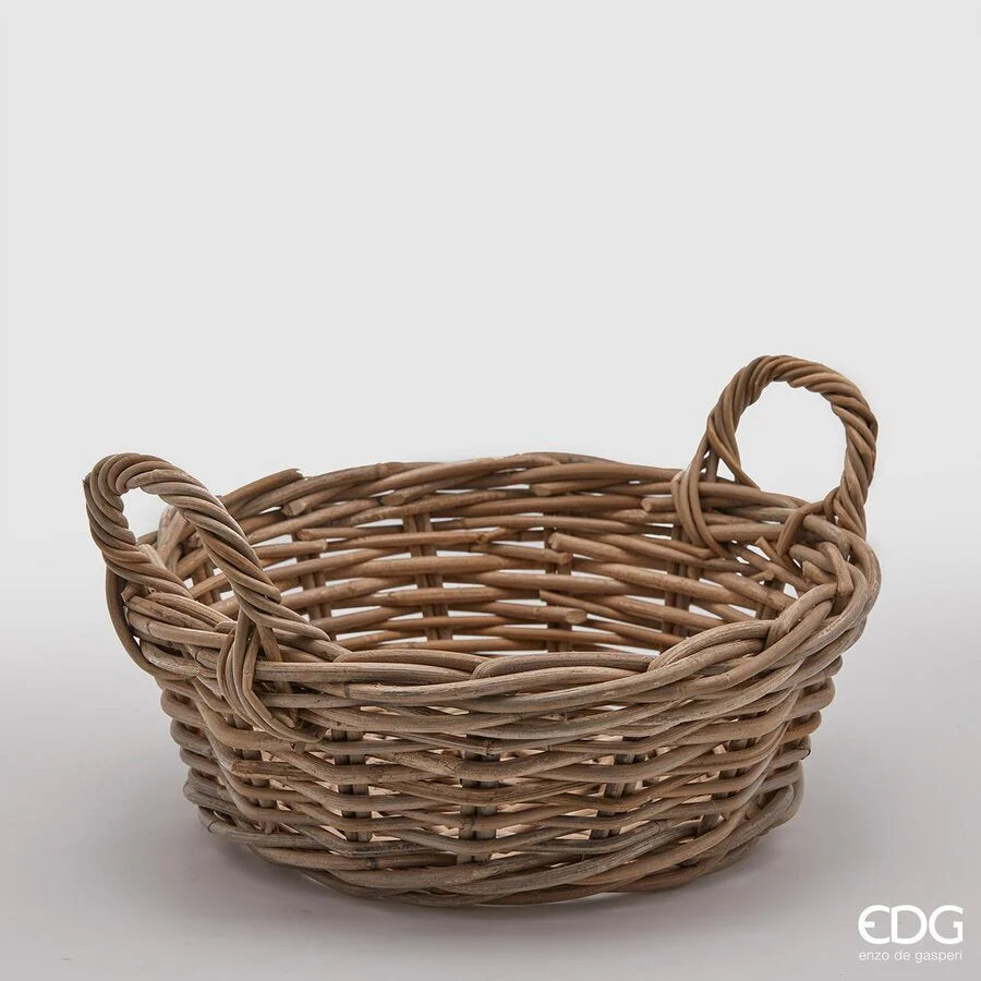 Enzo De Gasperi cesto rattan basso H 17 d40