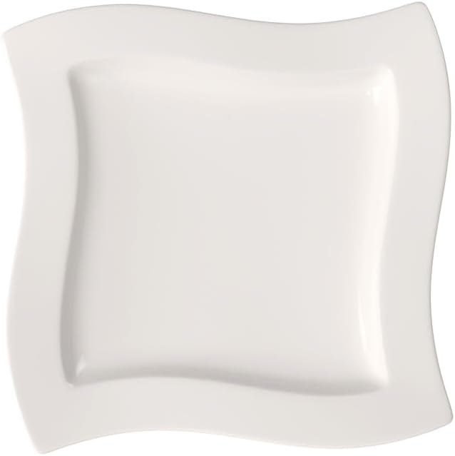Villeroy & Boch NewWave Piatto da Cucina, Forma Angolare, Adatto per Lavastoviglie e Microonde, Porcellana Premium, Bianco, 27 cm