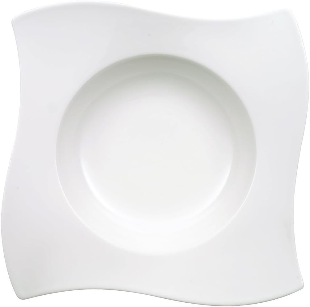 Villeroy & Boch NewWave Piatto di Pasta, Porcellana Premium, Bianco, 28 cm