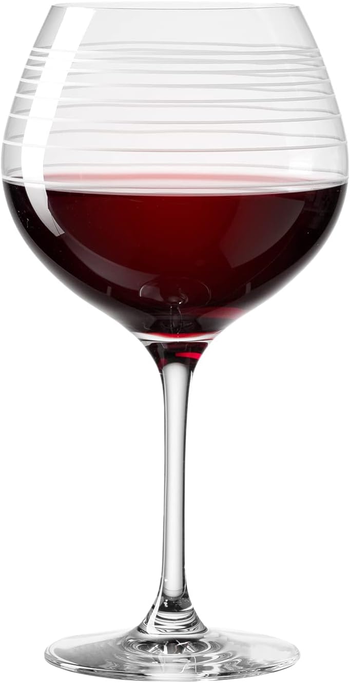 Leonardo Casella 061800 - Set di 6 bicchieri da vino rosso, 630 ml, con motivi, lavabili in lavastoviglie, resistenti agli urti, bicchieri da vino rosso, 6 pezzi