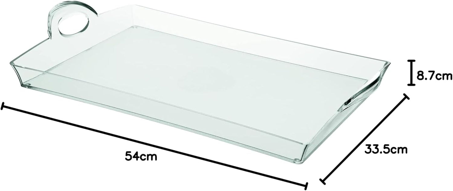 Guzzini Happy Hour - Vassoio rettangolare, Plastica, Trasparente, 54 x 33.5 x h8.7 cm