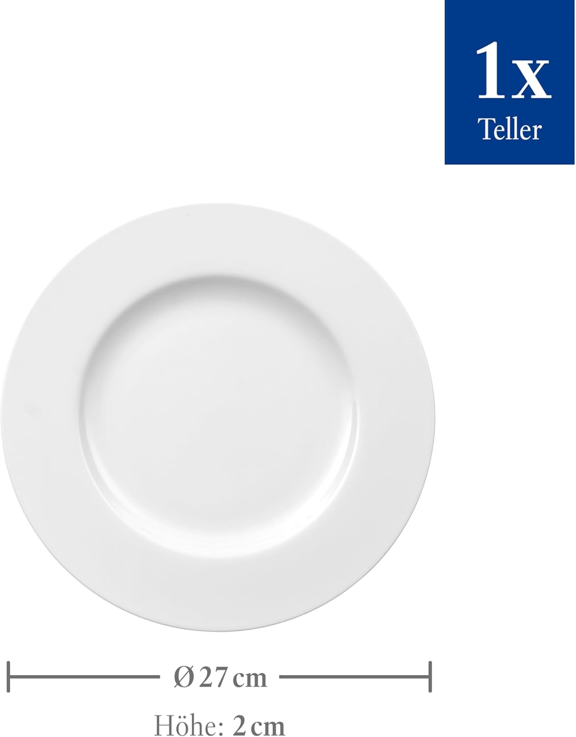 Villeroy & Boch Royal Piatto Piano Rotondo, Porcellana Premium Bone, 27 cm