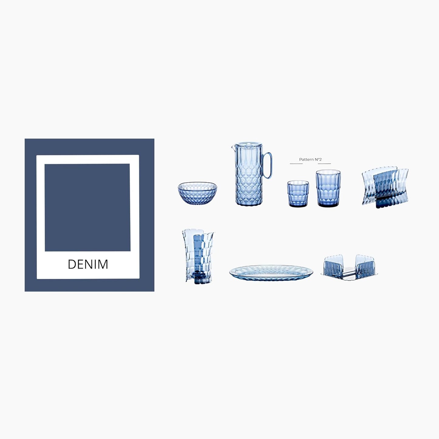 Guzzini - Vanity, Caraffa con coperchio, blu denim, in Bio-based SAN e Bio-based SMMA - ACQUA