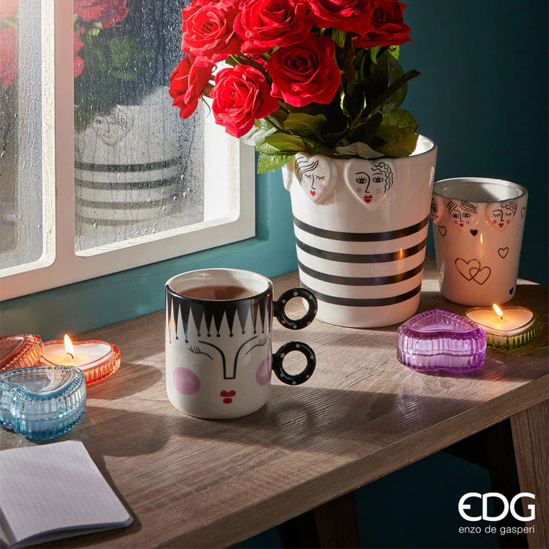 EDG Enzo De Gasperi Set 4 Candele Cuore H4 D9 cm Multicolor