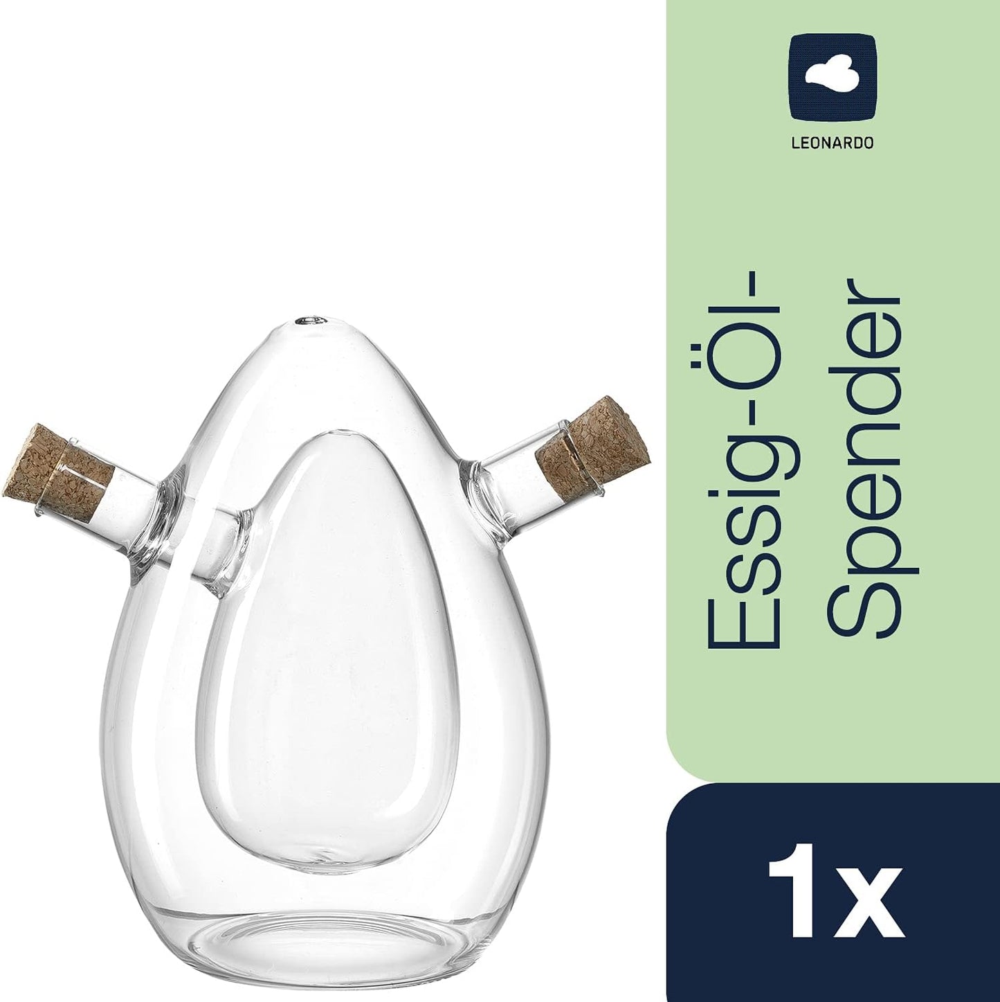 LEONARDO HOME CUCINA - Bottiglia 2 in 1, 15,7 cm, vetro