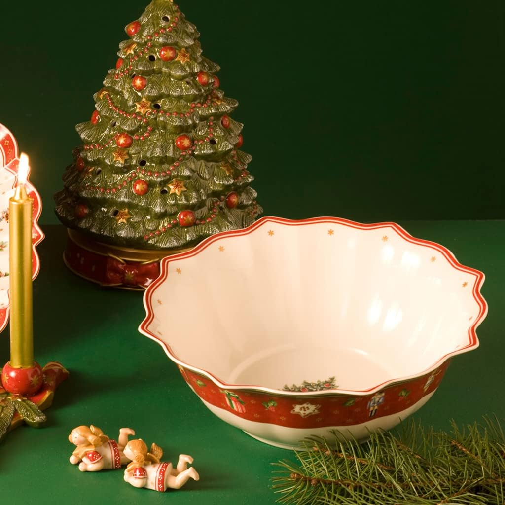 Villeroy & Boch, Toy's Delight Insalatiera/ Ciotola Da Portata Rosso e Bianco, Adatto Per Microonde, Scodella, Ciotola Per Zuppa, Ceramica, Stoviglie, Porcellana Premium 2,8 l