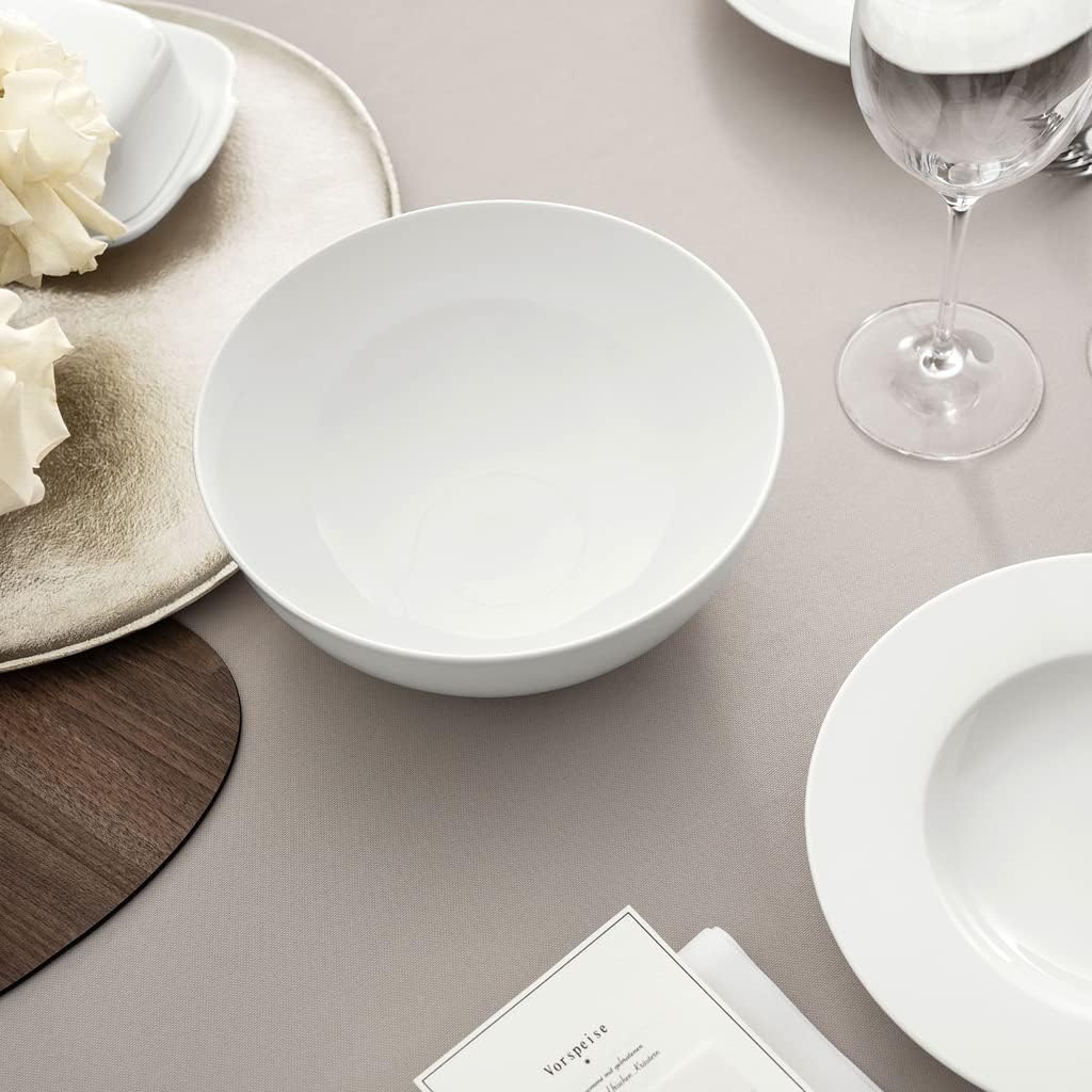 Villeroy & Boch Royal Insalatiera Rotonda, 2200 ml, per Servire e Gustare con Stile, Lavabile in Lavastoviglie e Utilizzabile al Microonde, Bianco, 23 cm