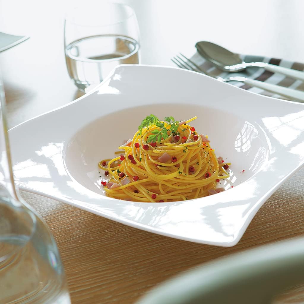 Villeroy & Boch NewWave Piatto di Pasta, Porcellana Premium, Bianco, 28 cm