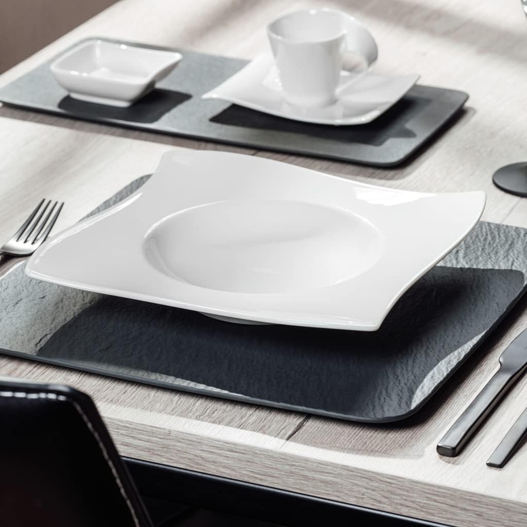 Villeroy & Boch NewWave Piatto di Pasta, Porcellana Premium, Bianco, 28 cm