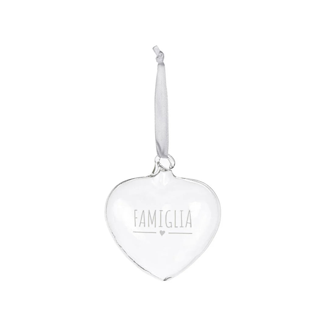 Nuvole Di Stoffa Decorazione Natalizia Cuore Vetro Borosilicato Famiglia 8X4X8Cm