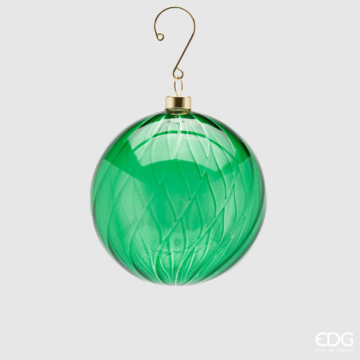 EDG Enzo De Gasperi Pallina di Natale Vetro Vortex D10 Verde