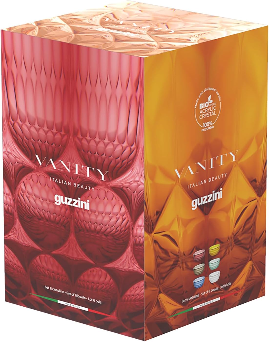 Guzzini - Vanity, Set 6 coppette colorate, in Bio-based SAN e Bio-based SMMA - ARIA
