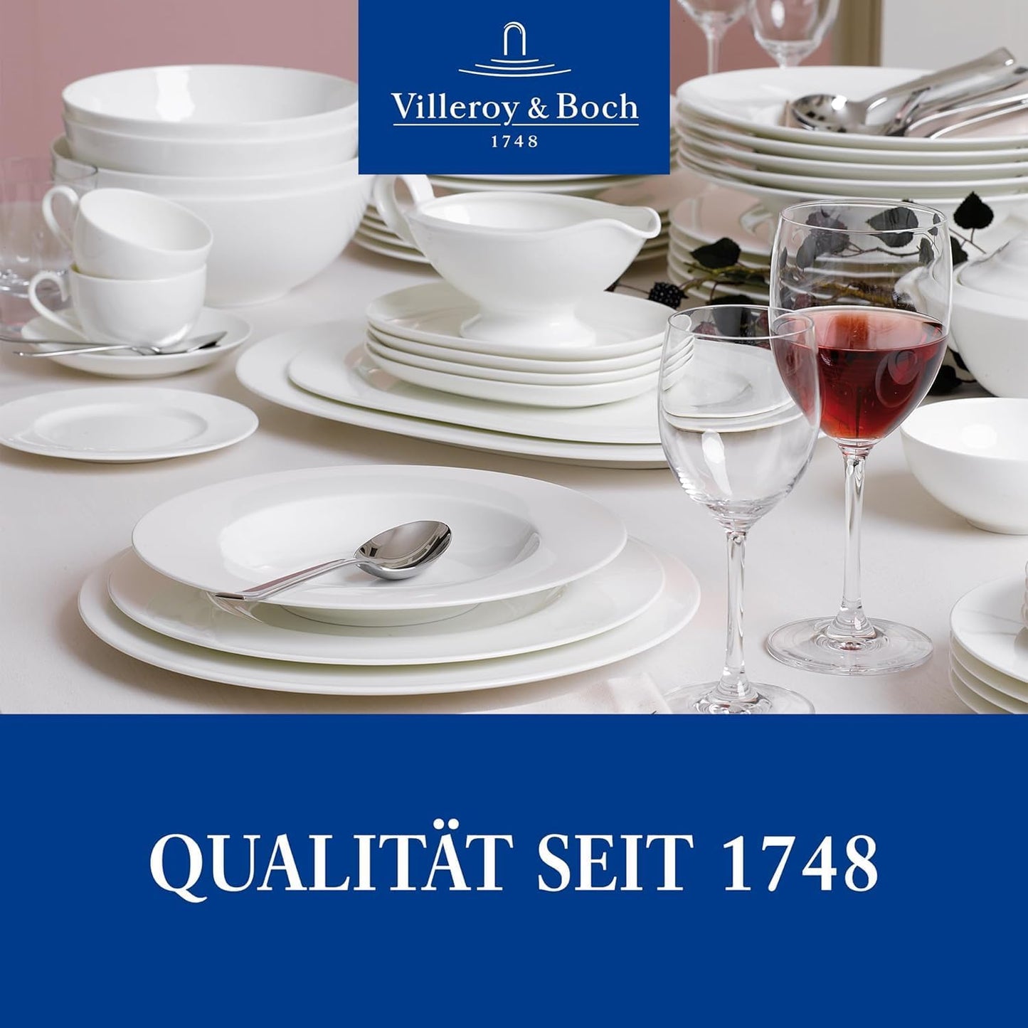 Villeroy & Boch Royal Piatto Fondo in Lucida, Porcellana Premium Bone, Bianco, 24 cm