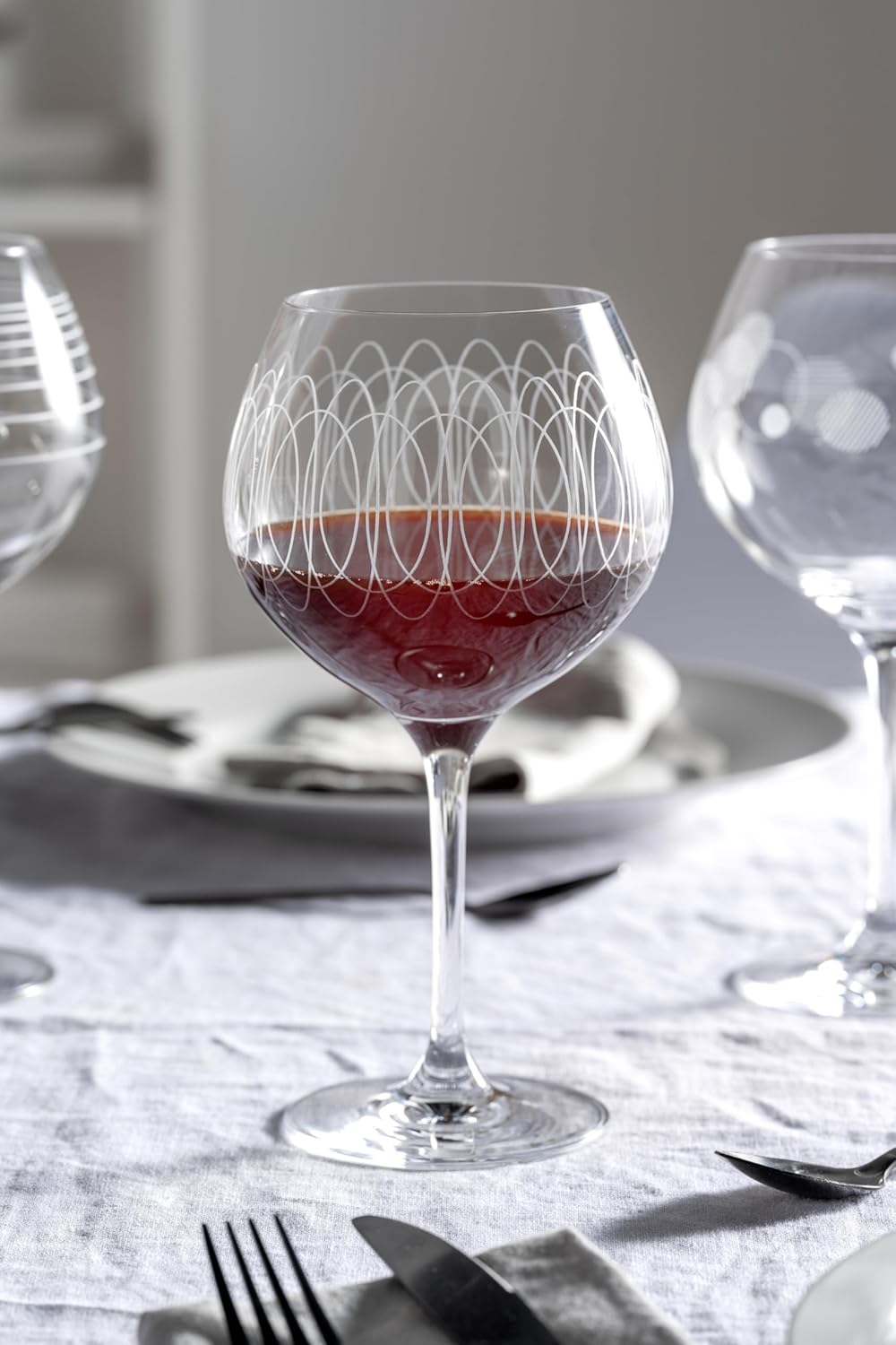 Leonardo Casella 061800 - Set di 6 bicchieri da vino rosso, 630 ml, con motivi, lavabili in lavastoviglie, resistenti agli urti, bicchieri da vino rosso, 6 pezzi