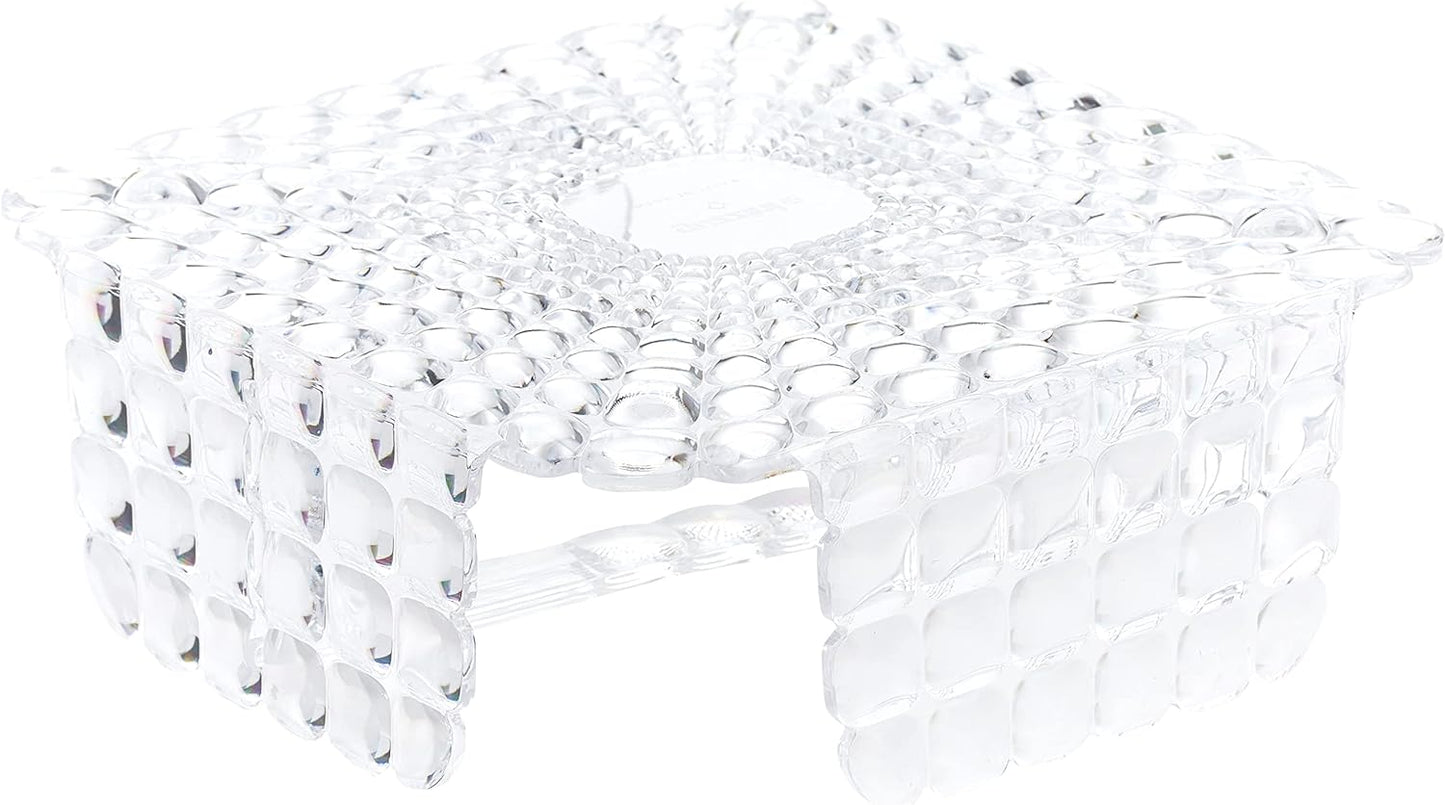 Guzzini - Tiffany, Portatovaglioli Orizzontale Quadrato con Barra Ferma Tovaglioli - Trasparente, 20 x 20 x h7,3 cm