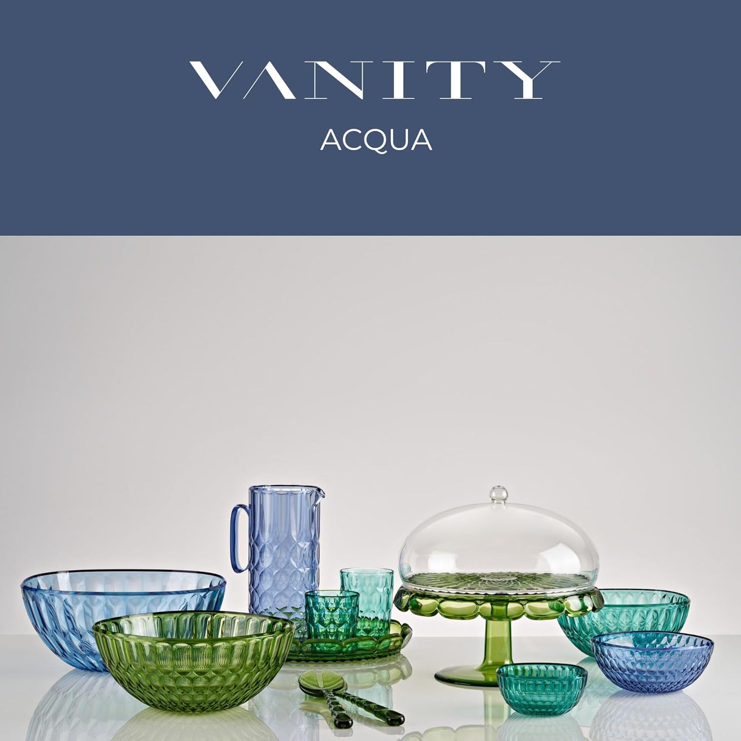 Guzzini - Vanity, Caraffa con coperchio, blu denim, in Bio-based SAN e Bio-based SMMA - ACQUA