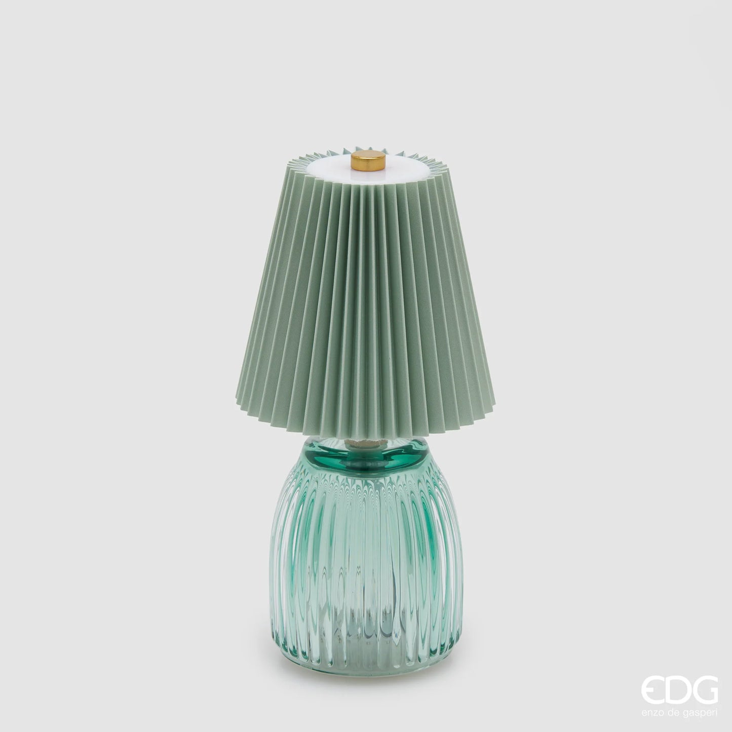 EDG Enzo De Gasperi Lampada da Tavolo Plissé H22 cm Aqua