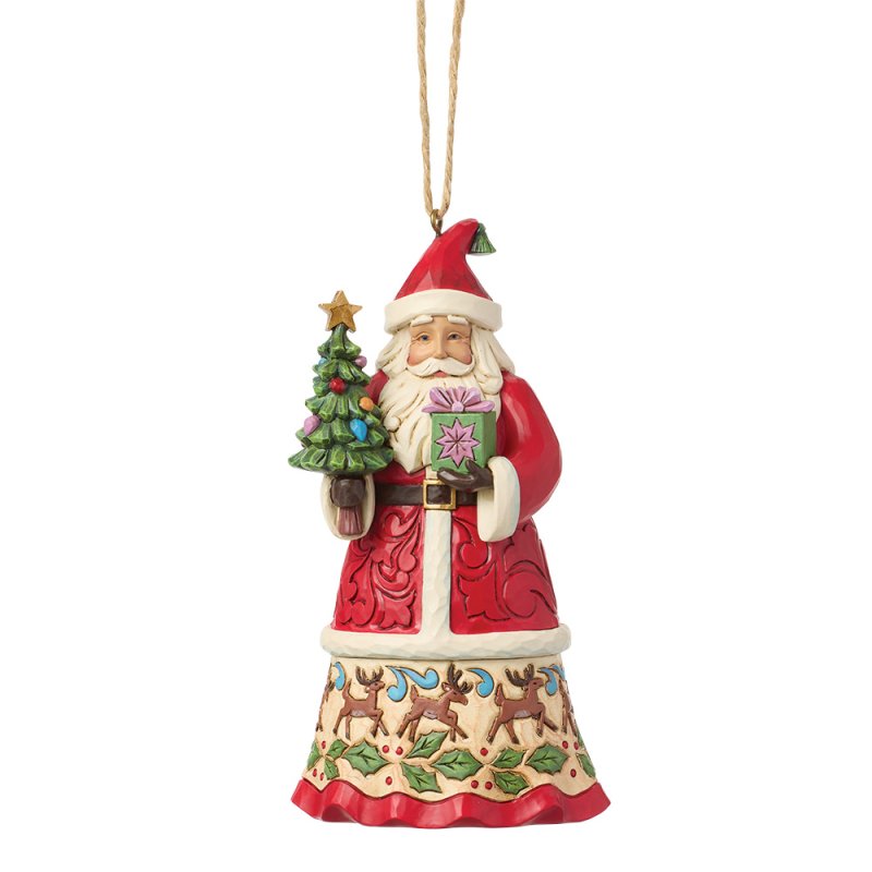 ENESCO | Disney Traditions Decorazione da appendere raffigurante Babbo Natale con i regali, realizzata da Heartwood Creek