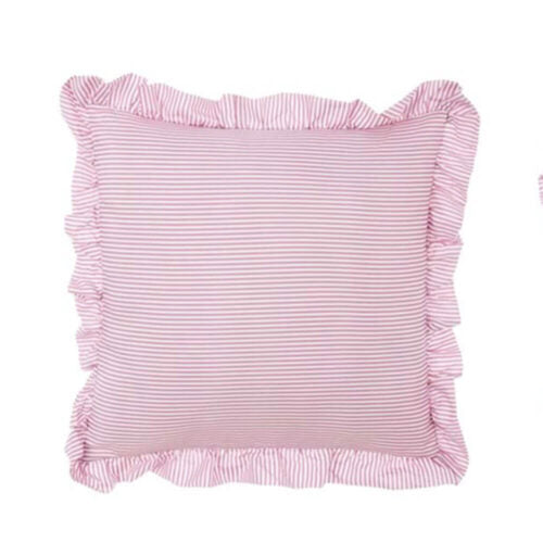 Blanc Mariclò Set 2 cuscini arredo in microfibra ROSA con gala "Sogno Vichy" 30x50 cm - 45x45 cm