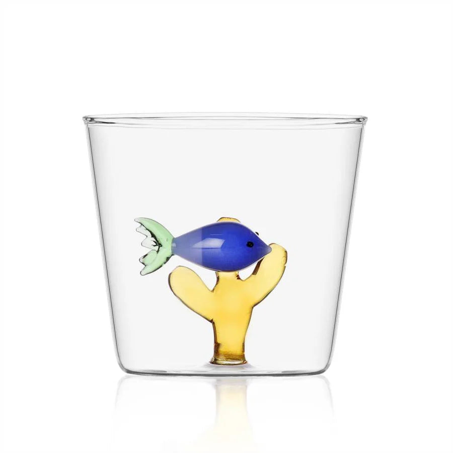 Ichendorf Milano Bicchiere Acqua Pesce Blu Alga Ambra Marine Garden