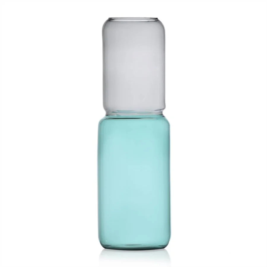 Ichendorf Milano Vaso Revolve H35 cm Smoke e Blu Petrolio in Vetro Borosil