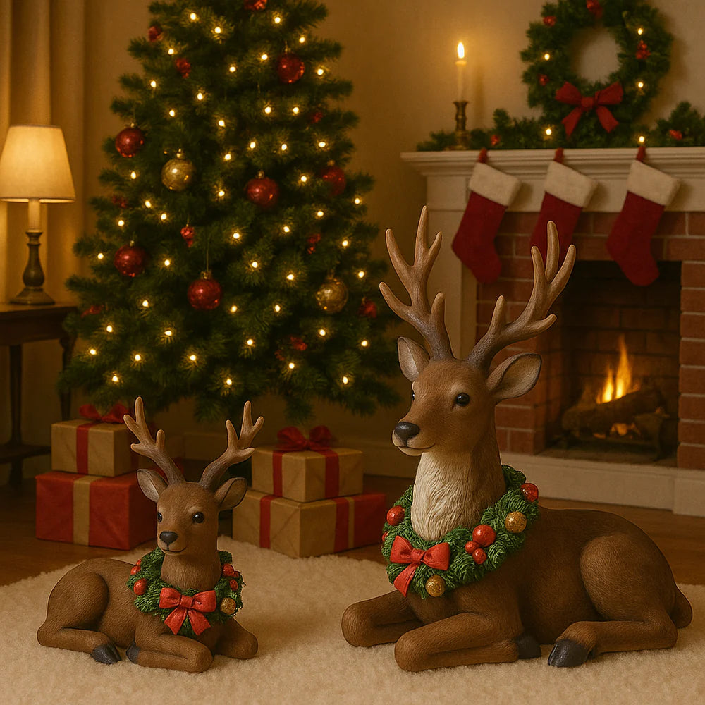 FIORI DI LENA Cervo In Resina Naturale Fiori Di Lena