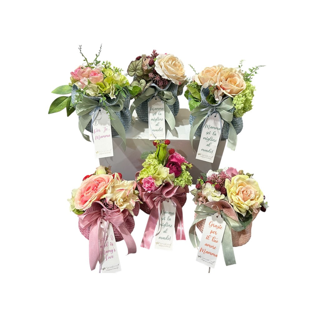 Fiori di Lena Sacchetto in Rafia con Fiori Profumati Polvere H25