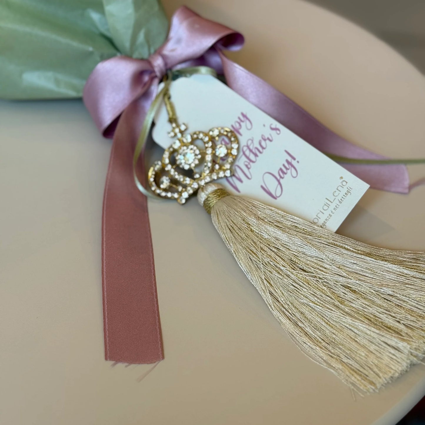 Fiori di Lena Mini Bouquet con Fiori Profumati e Portachiavi Gioiello