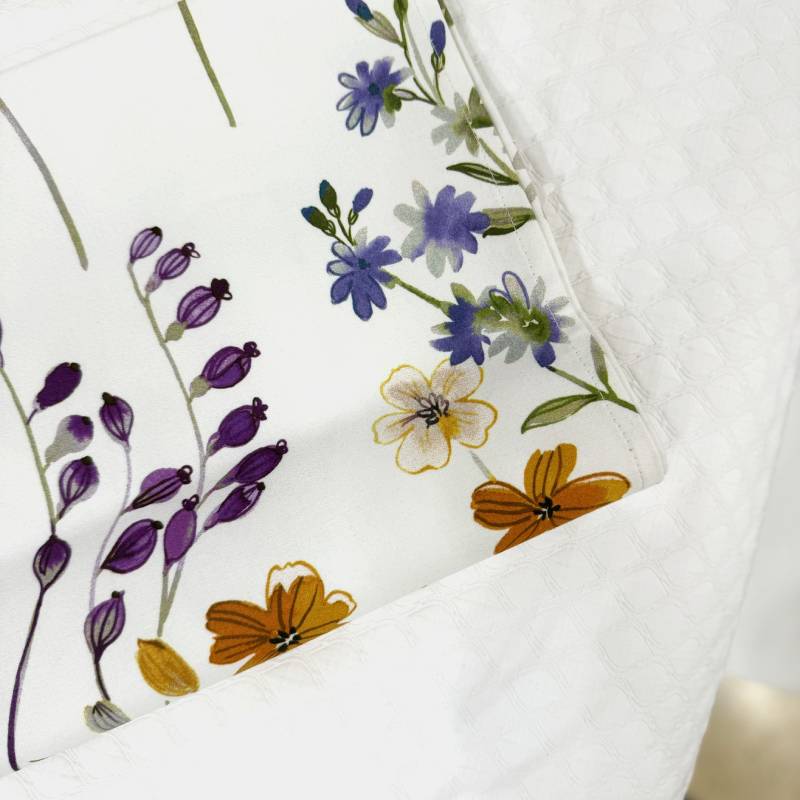 Fiori Di Lena Runner Fantasia Floral con Frange 155x40 cm Giallo