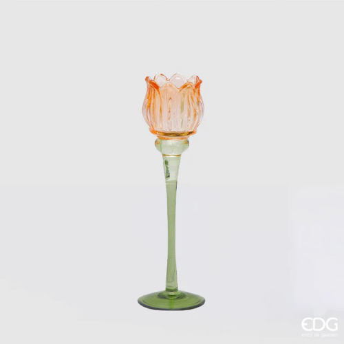 Portacandela Tulipano h.27 - Ambra