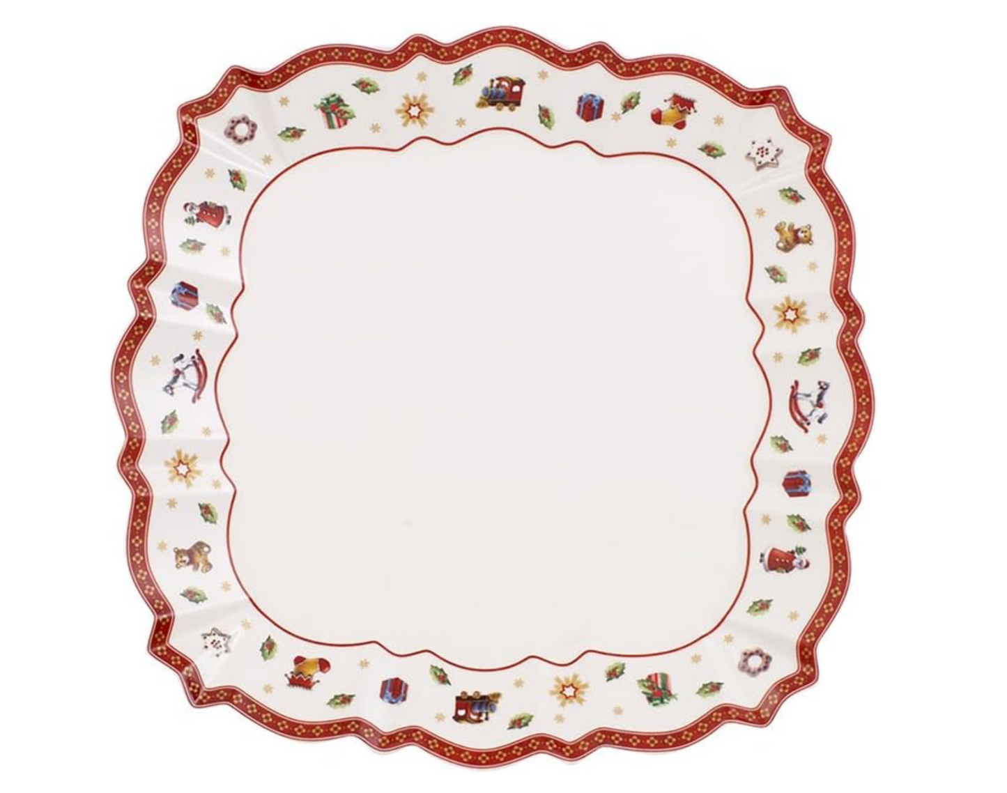 Villeroy & Boch Toy's Delight Piatti da Portata, Quadrato, Porcellana, Bianco/Multicolore, 26x26x0.1 cm