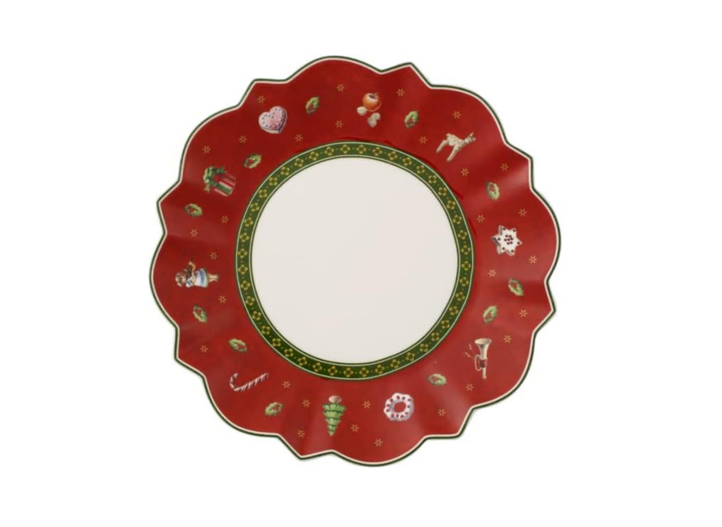 Toy's Delight Piatto da Pane Rosso, Porcellana Premium