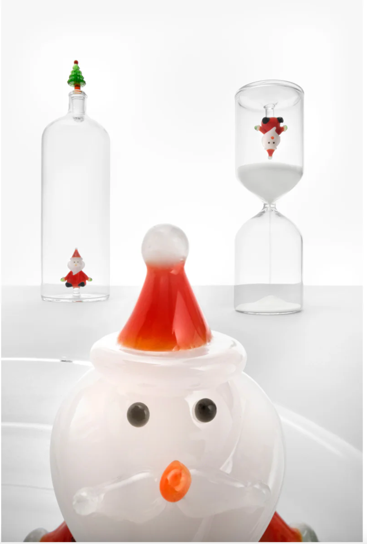 Ichendorf Milano Christmas Tales Clessidra Babbo Natale in Vetro Borosilicato