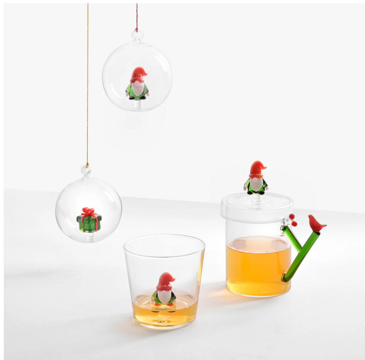 Ichendorf Milano Christmas Tales Set 2 Tumbler Gnomo in Vetro Borosilicato