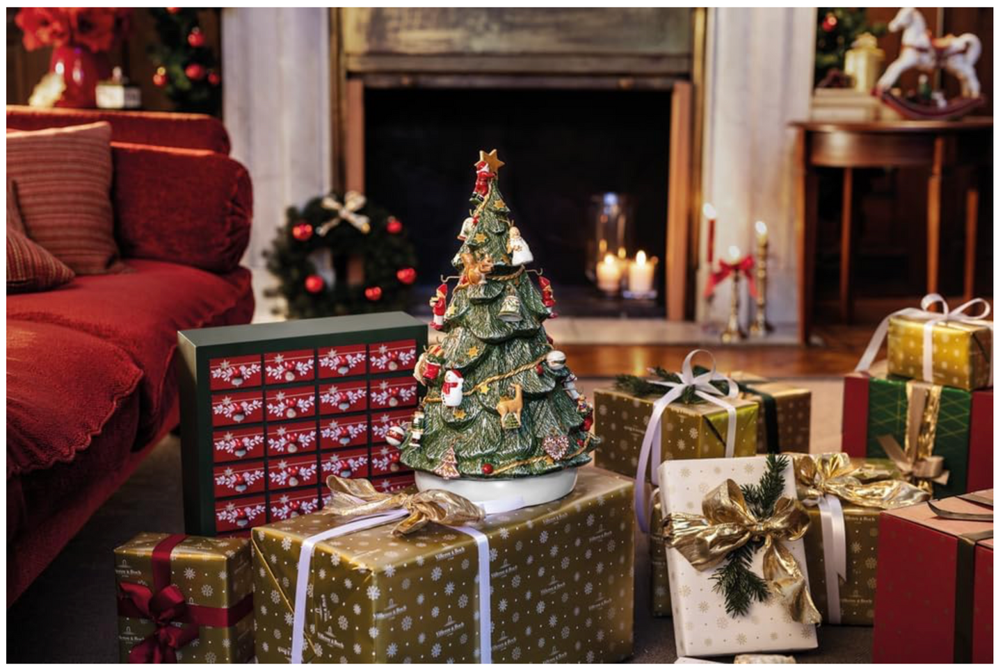 Villeroy & Boch Christmas Toy's Calendario dell'Avvento 3D Albero, Multicolore, 25 x 32 x 43 cm
