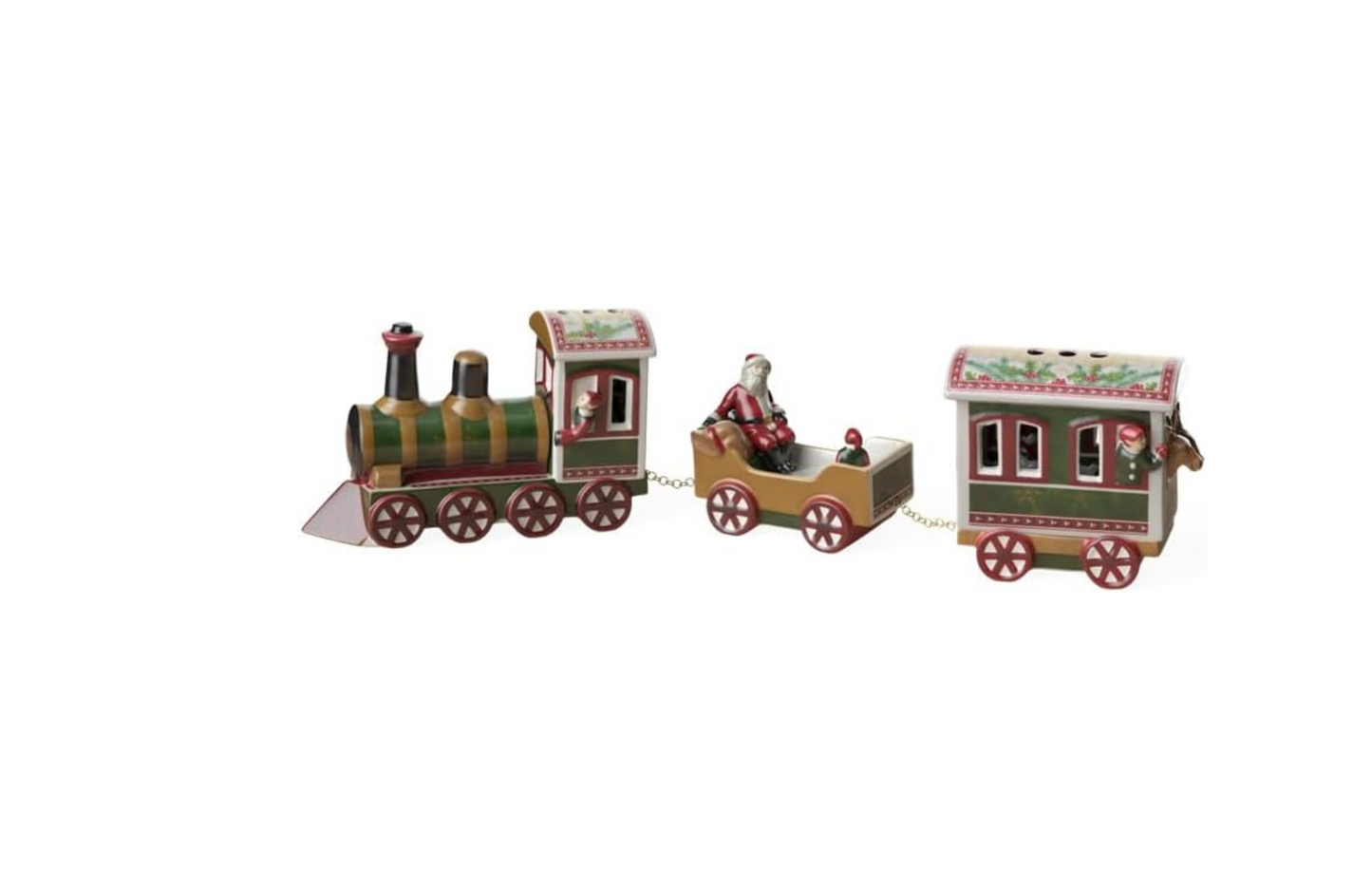 Villeroy & Boch Christmas Toy’s Memory North Pole Express Natale Treno, Porcellana, Rossa/Verde, 55x8x15 cm