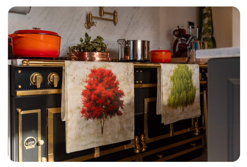 Teleria Tessitura Toscana GREESON RUNNER TAVOLO VIS A VIS DI LINO 45x170cm