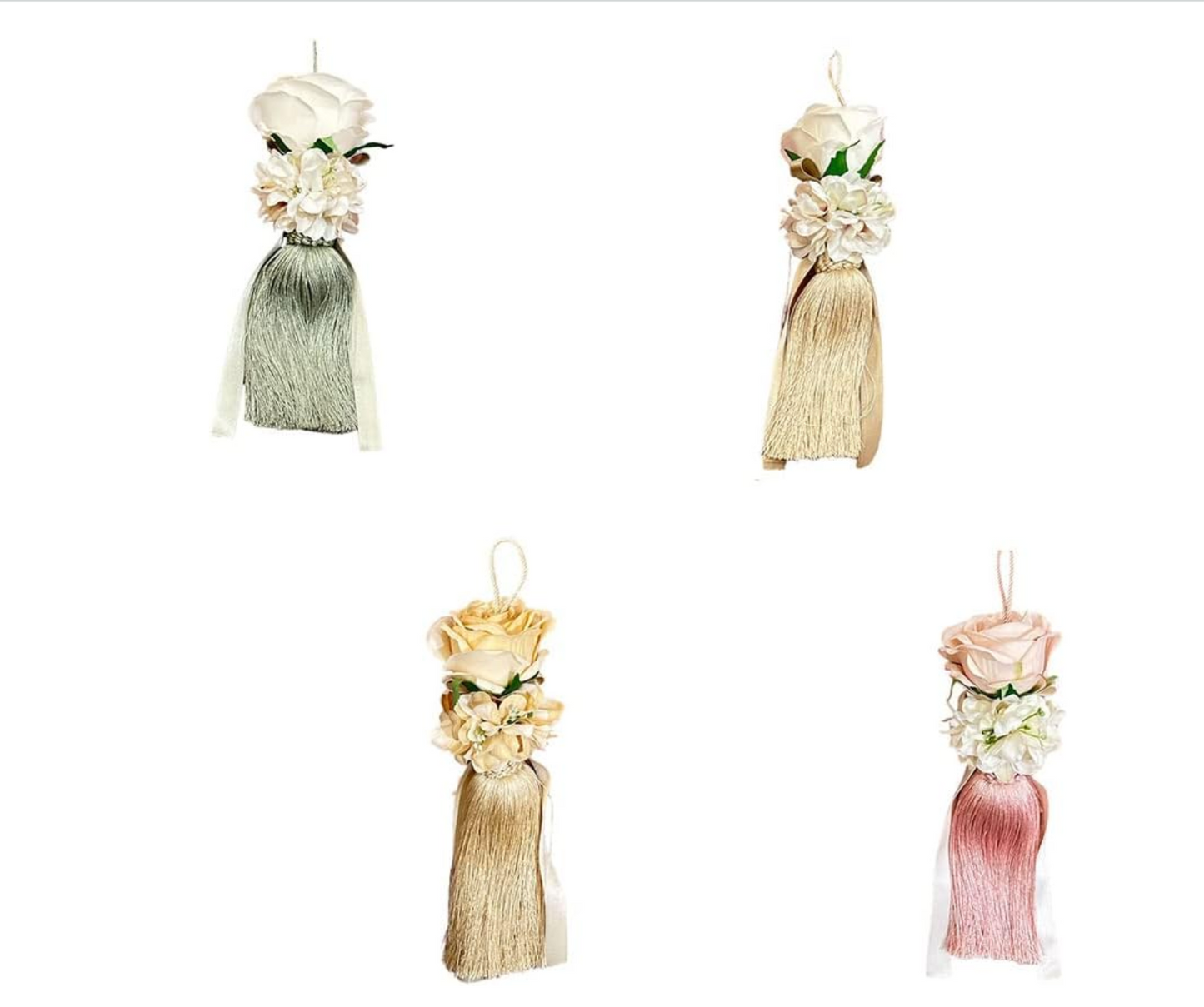 Fiori di Lena Nappa da Appendere con bocciolo Delphinium e nebbiolina 4 Varianti 100% Made in Italy H 26 cm