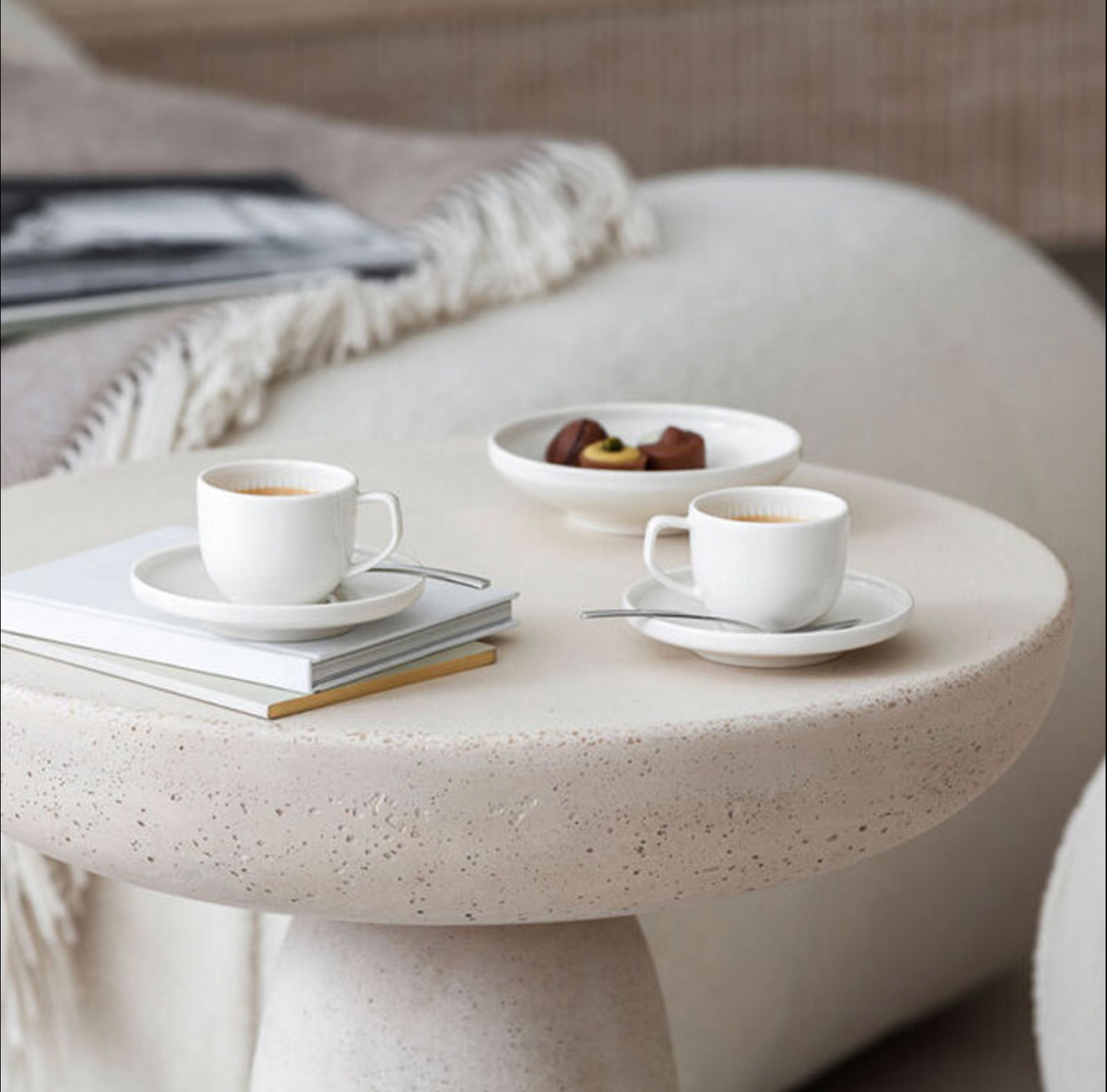 VILLEROY & BOCH Afina Set 6 Piattini Espresso Bianco