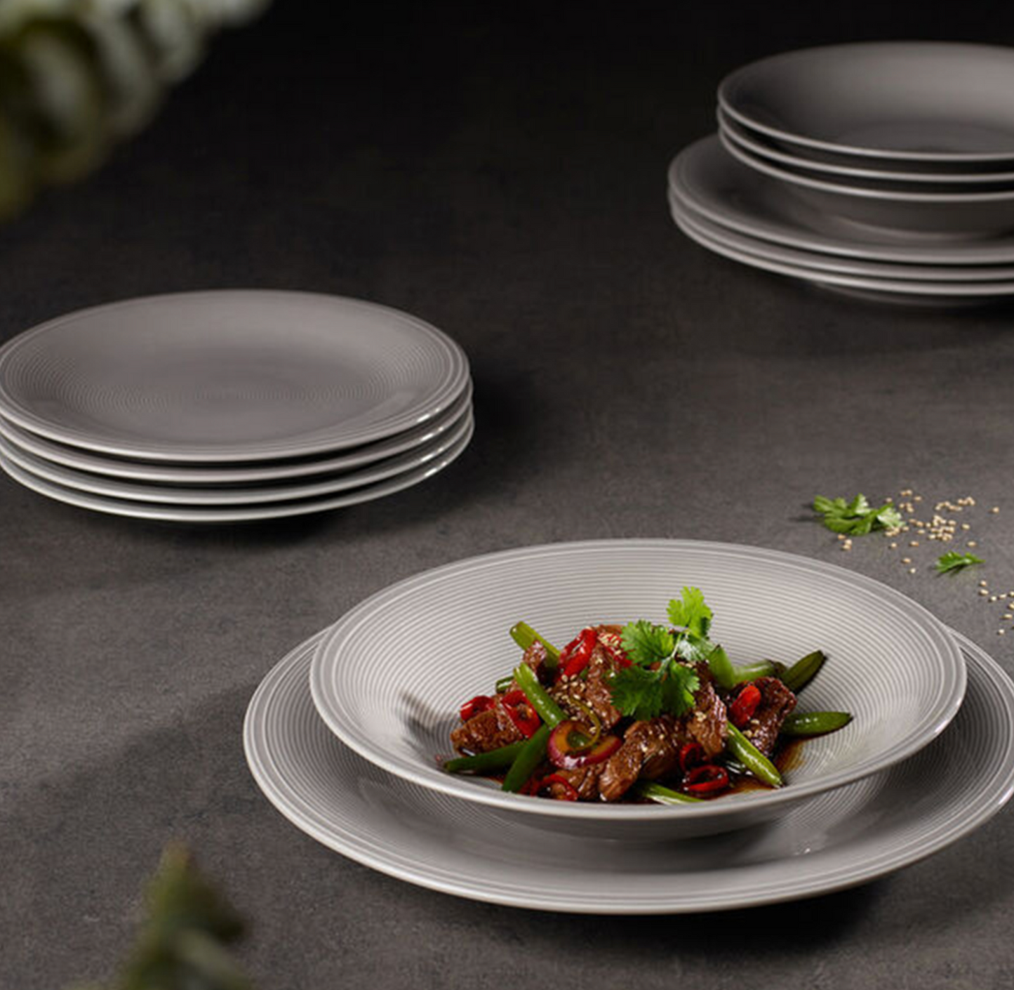 VILLEROY & BOCH Loop Set Piatti 12 Pezzi Grigio