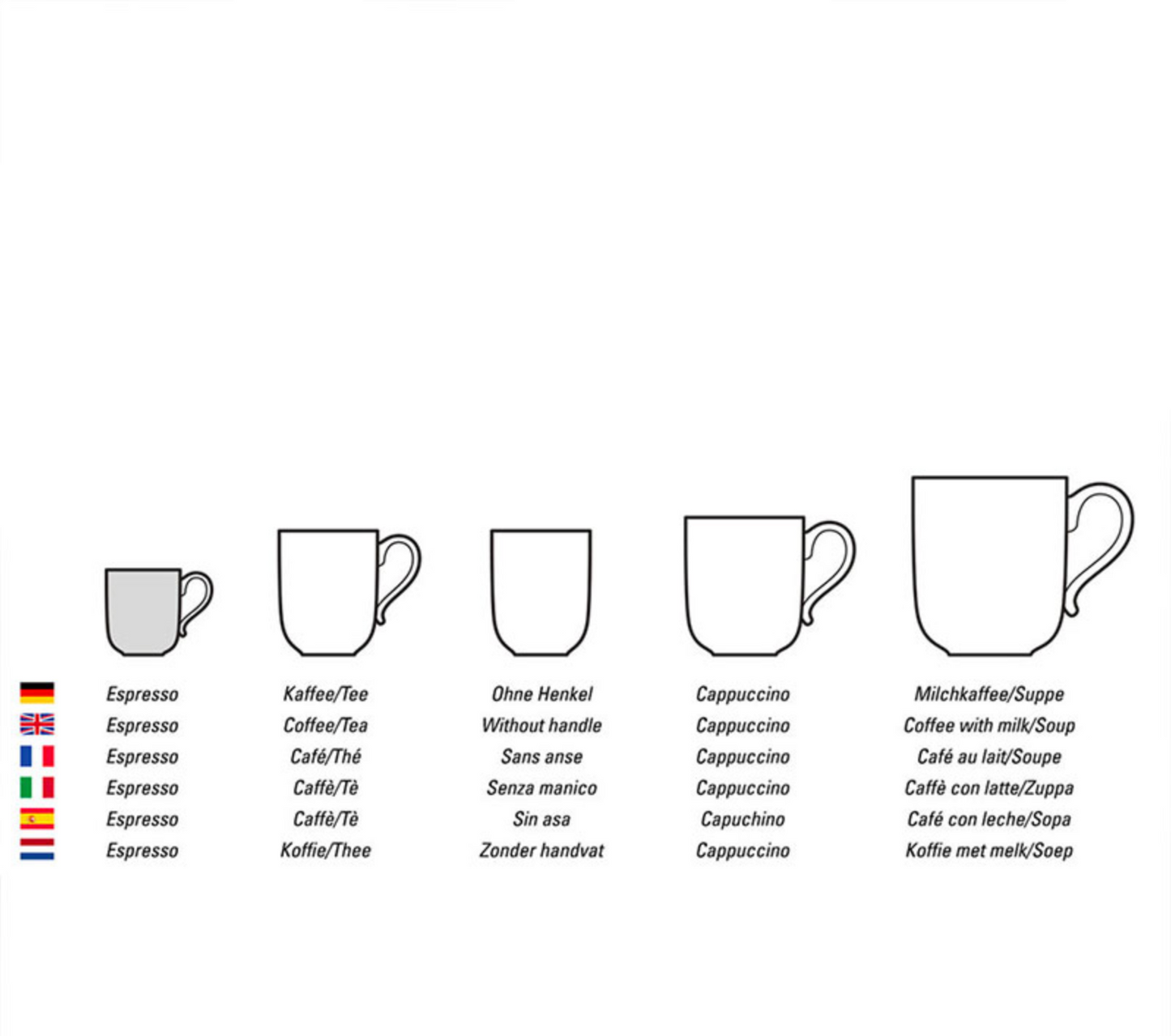 VILLEROY & BOCH New Moon Set 6 Tazzine Espresso