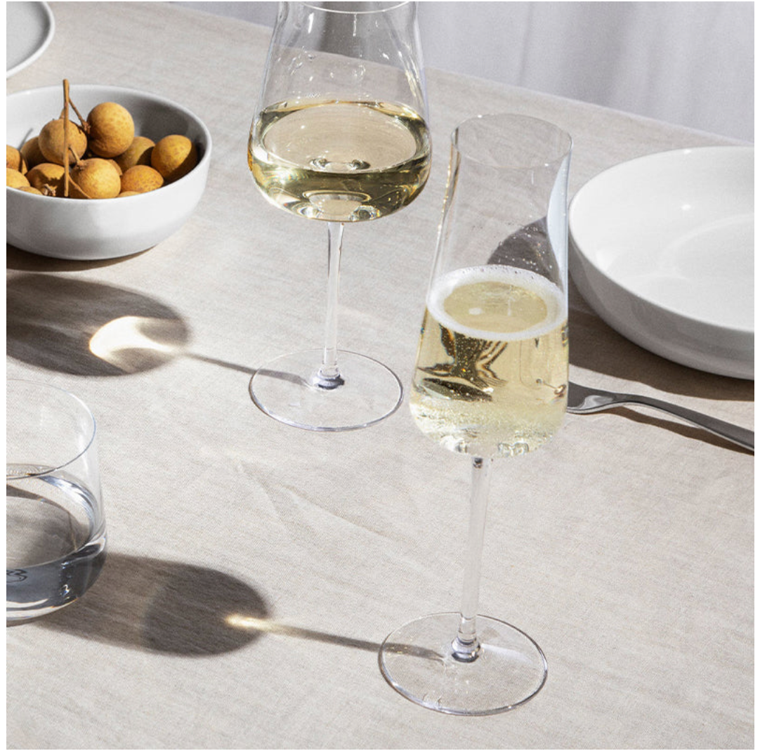 Alessi Set 4 Calici Flute spumante Eugenia in vetro cristallino 26 cl