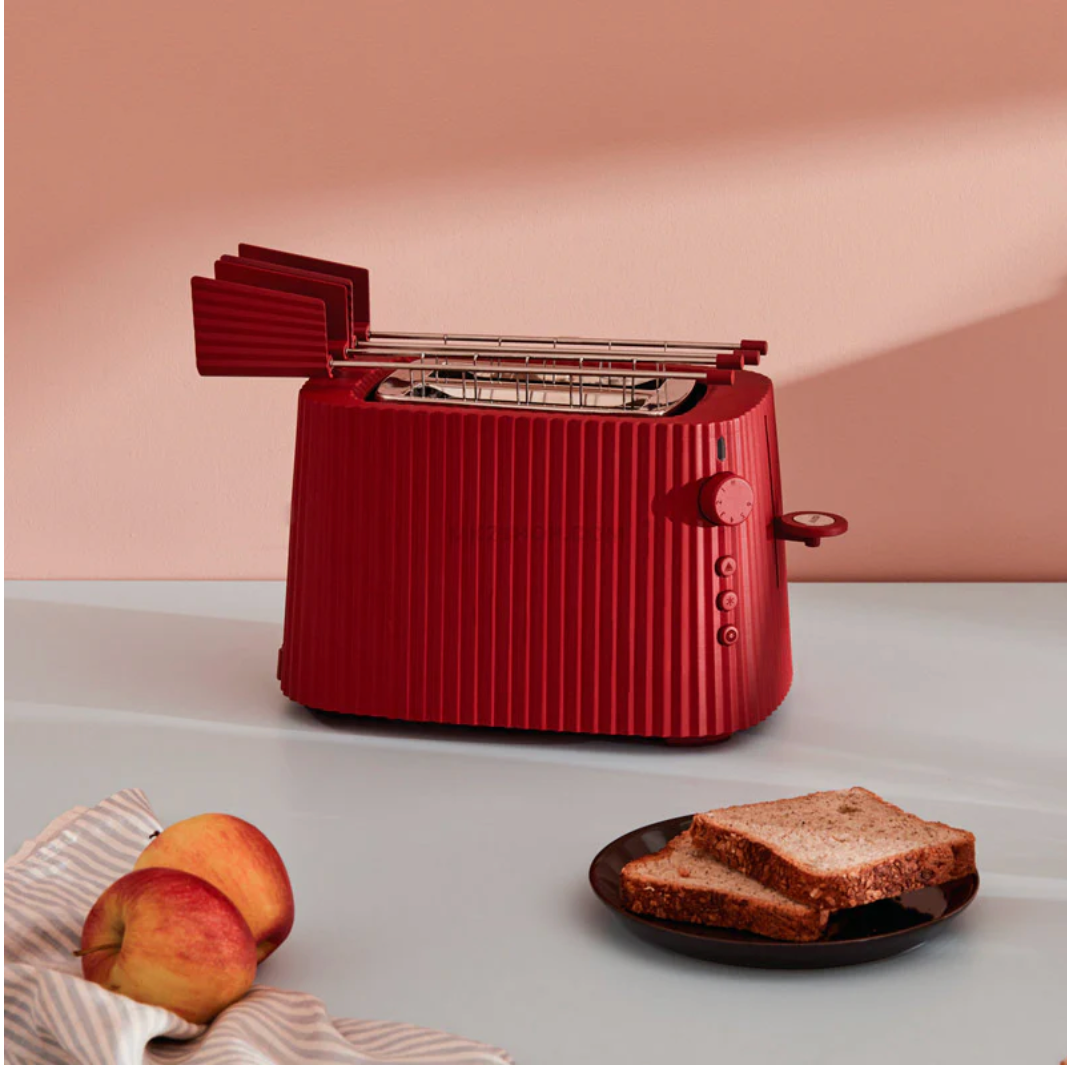 Alessi Set 2 Pezzi Pinze Tostapane Plissé Rosso