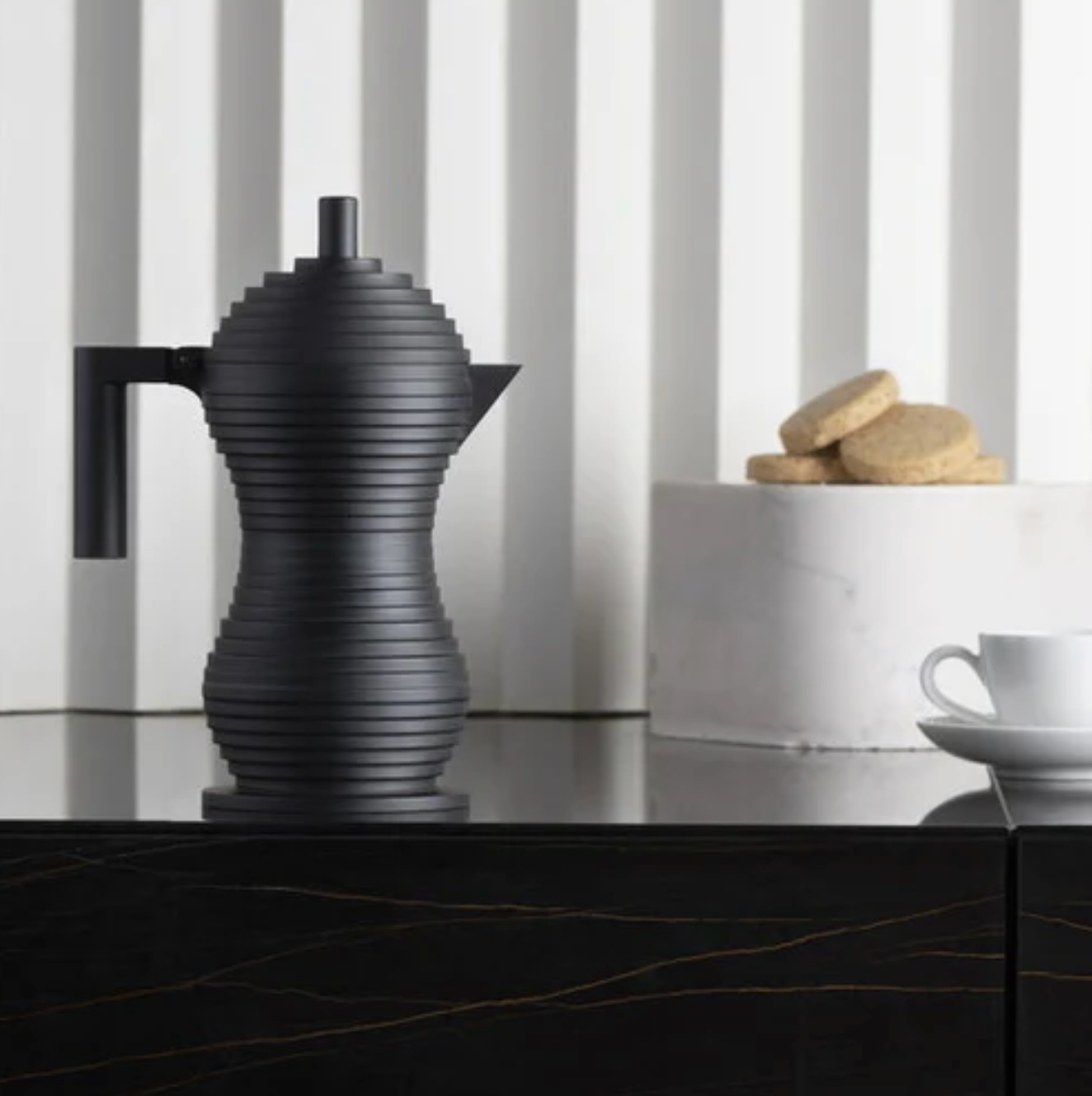 Alessi Caffettiera Pulcina Acciaio Nero 1 Tazza